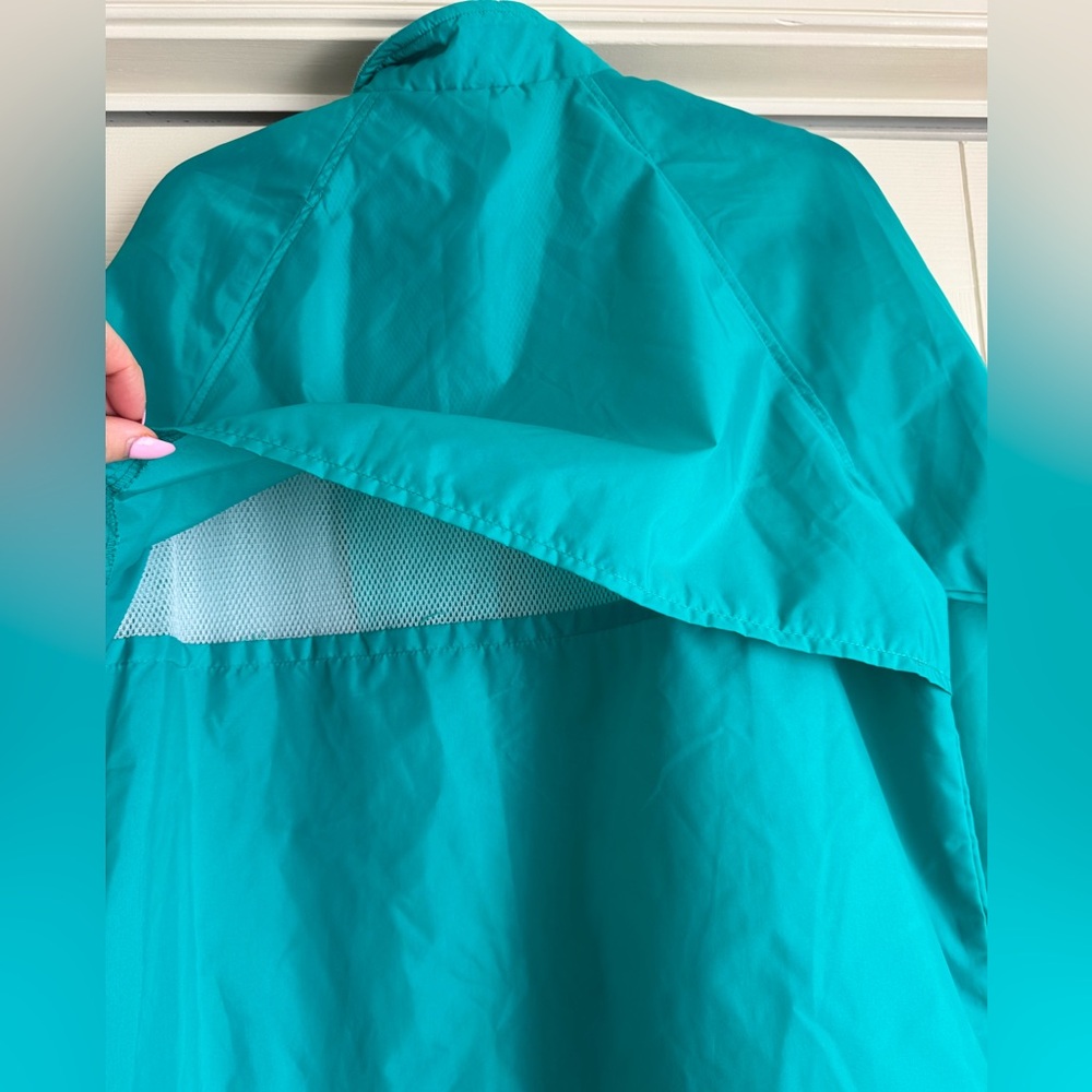 Vintage Lands' End Turquoise Windbreaker Jacket - Picture 6 of 6